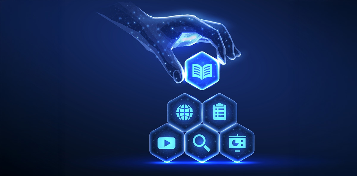 Digital hand selecting an icon from a glowing tech interface, symbolizing intelligent automation in PartnerOps onboarding workflows.