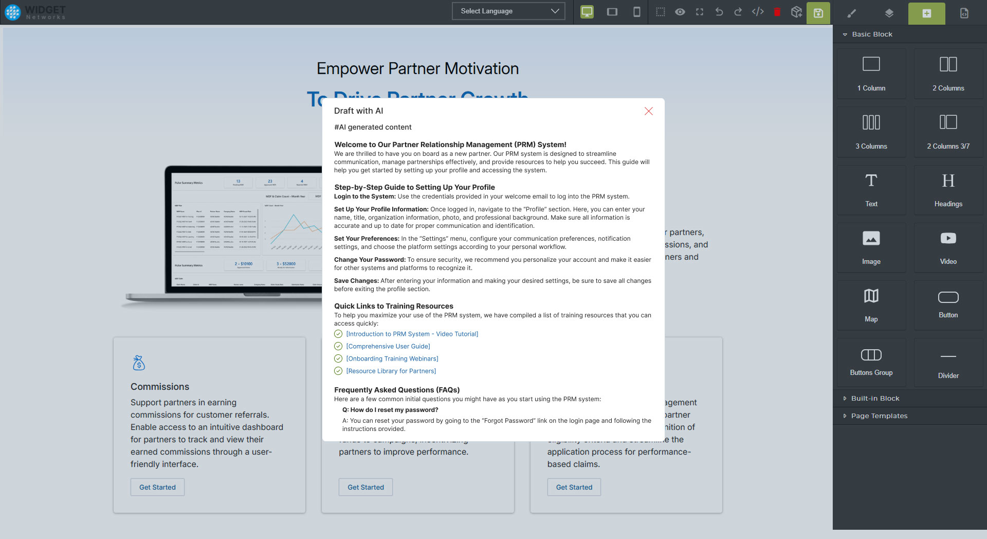 Content Management Dynamic Form