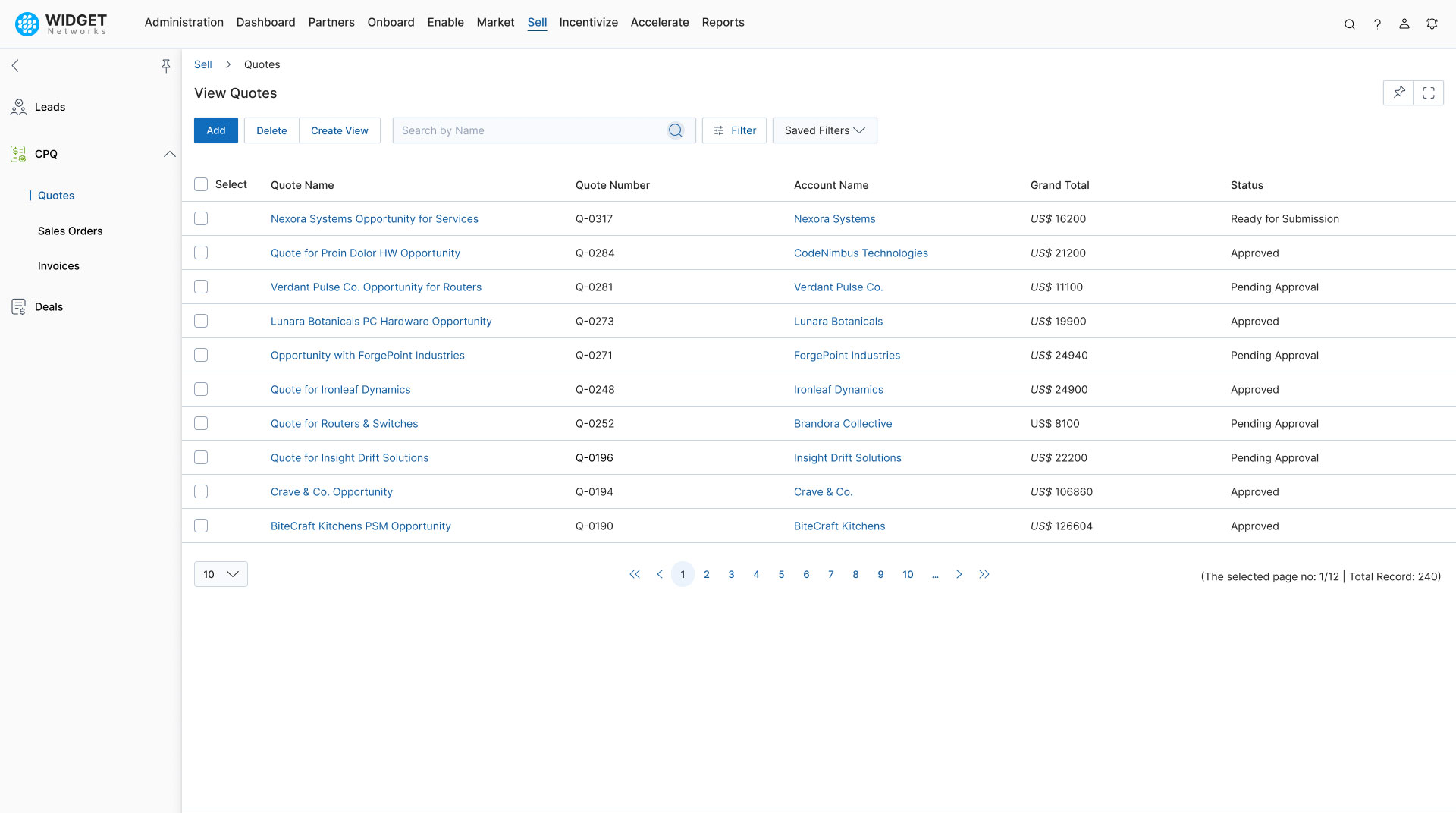 Configure Price Quote Price Management