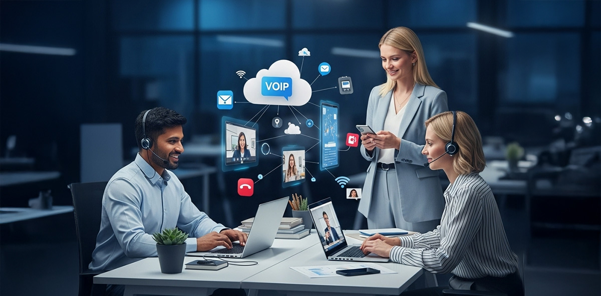 Channel Sales team using VoIP and digital tools.